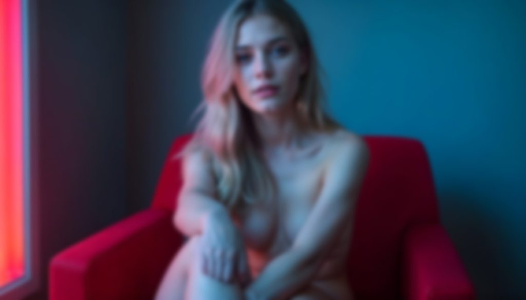 A blurry image of a naked woman